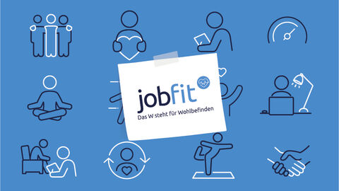 Diverse Piktogramme, die die Vielfältigkeit von jobfit darstellen