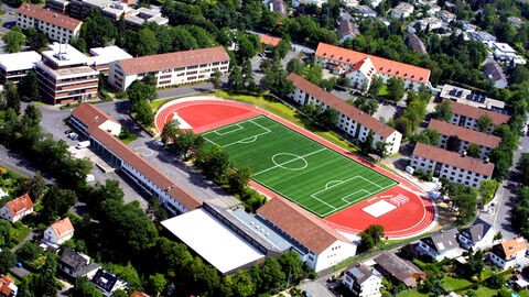 Die Hochschule aus der Luft fotografiert.